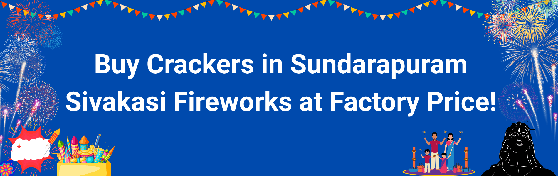 Colorful Sivakasi fireworks and Diwali crackers available for delivery in Sundarapuram at factory price