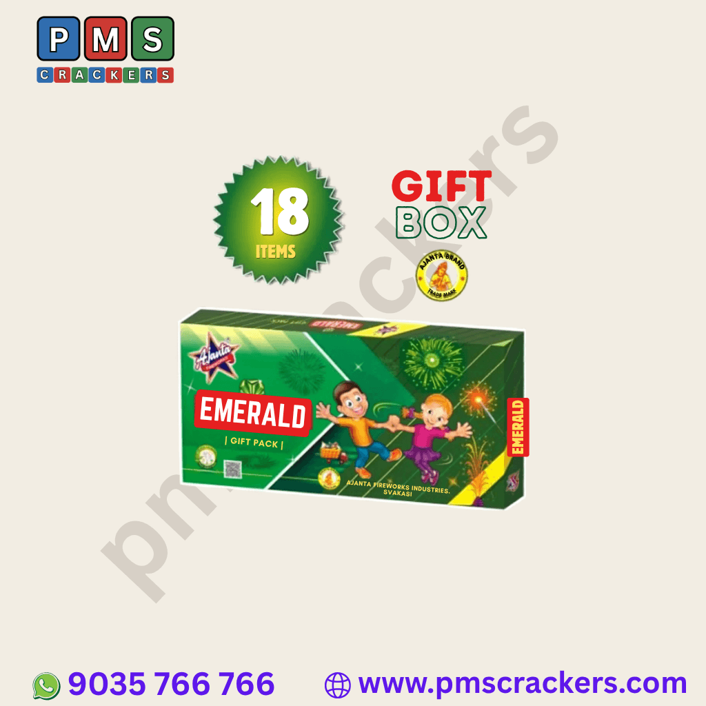 Emerald Ajanta Gift Box – 18 Assorted Fireworks | Premium Combo Pack