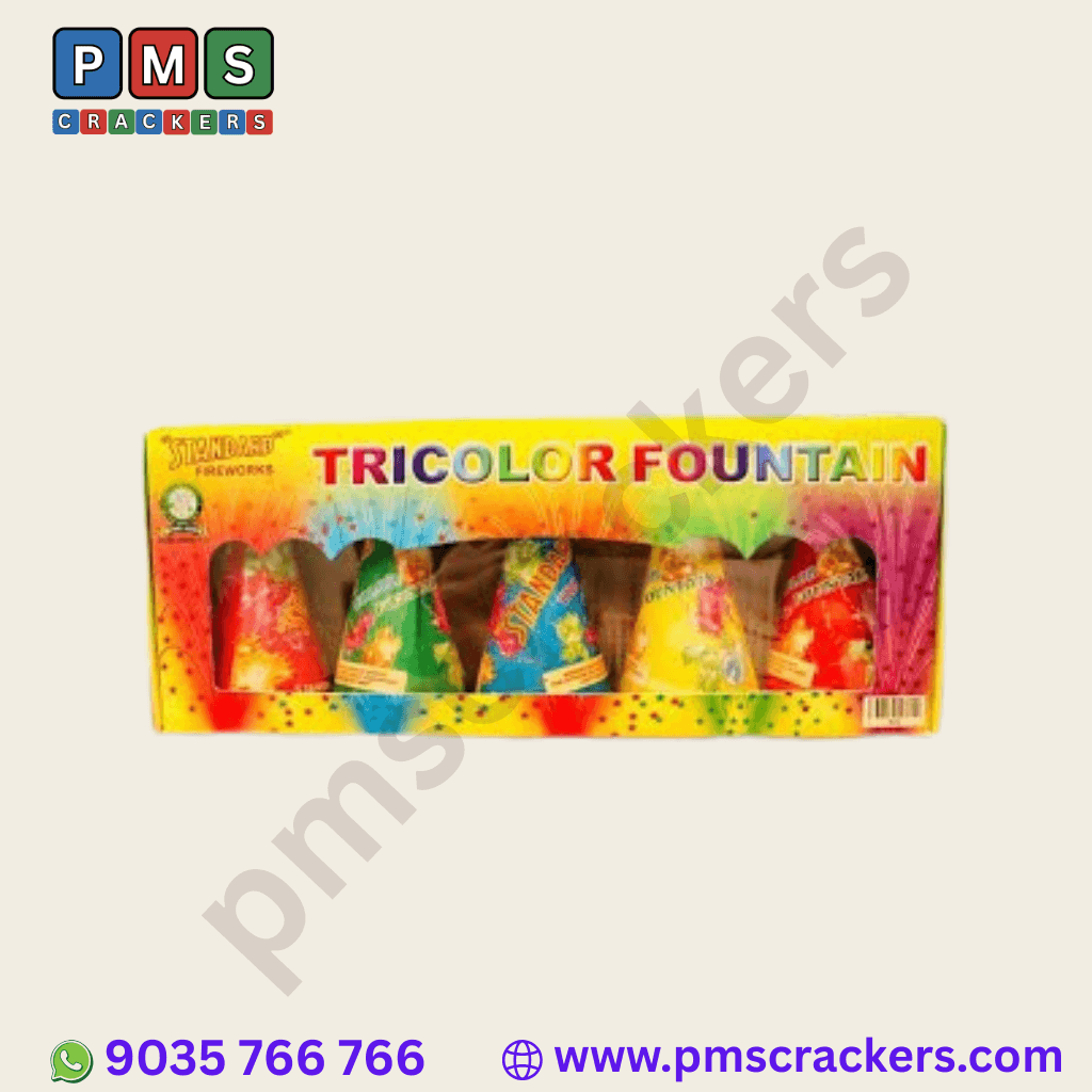 Tricolour Pot Standar Fireworks PMS Crackers