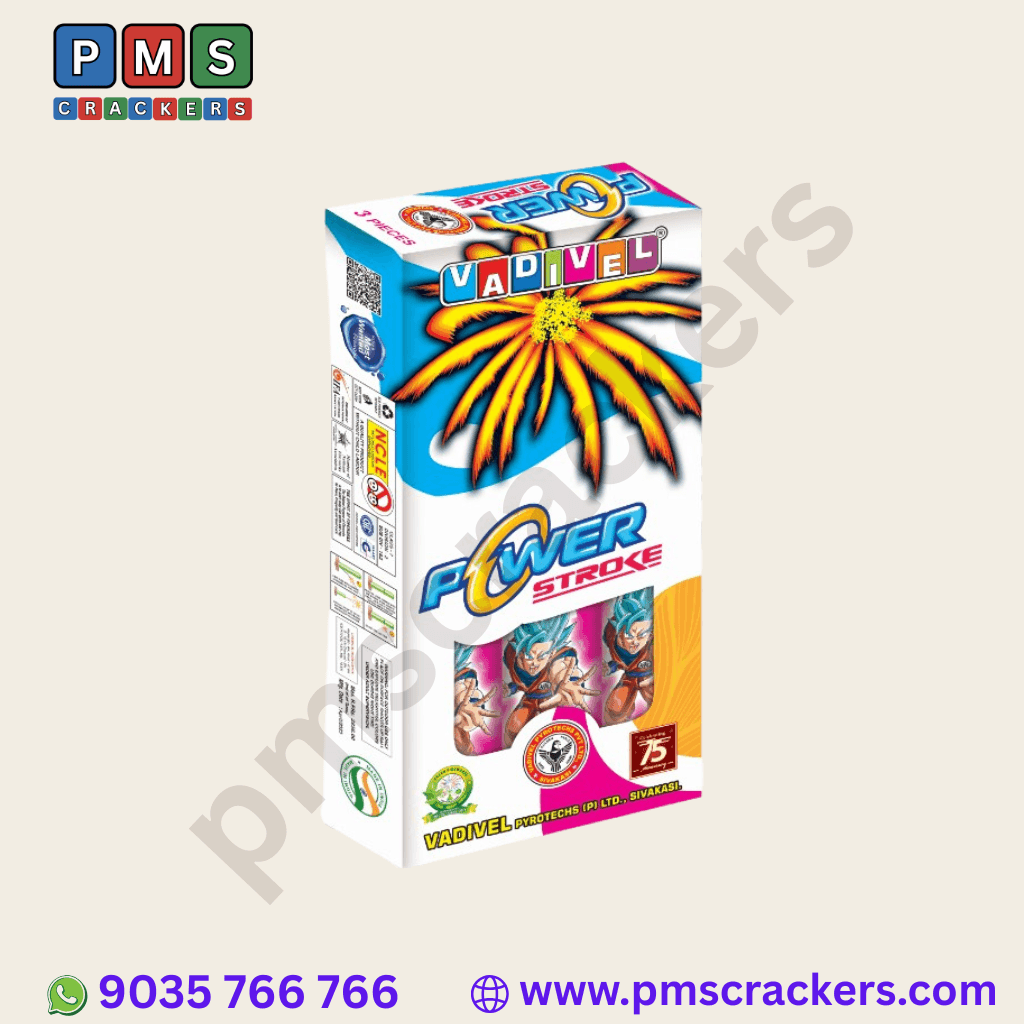 Power Stroke – 1.75" Aerial Shells (3 Pcs/Box) | Vadivel Fireworks | PMS Crackers