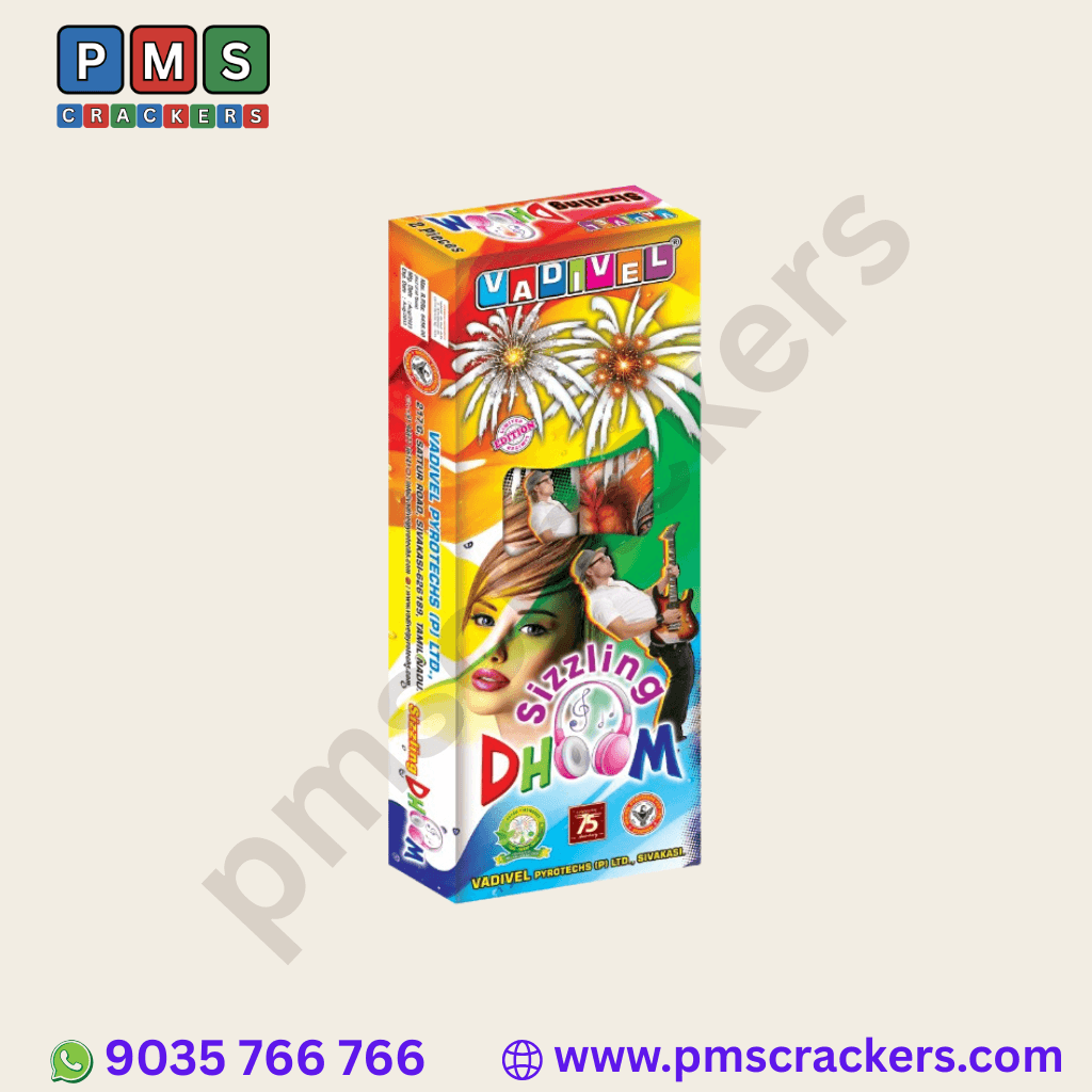 Sizzling Dhoom – Premium 4" Aerial Shells (2 Pcs/Box) | Vadivel Fireworks | PMS Crackers