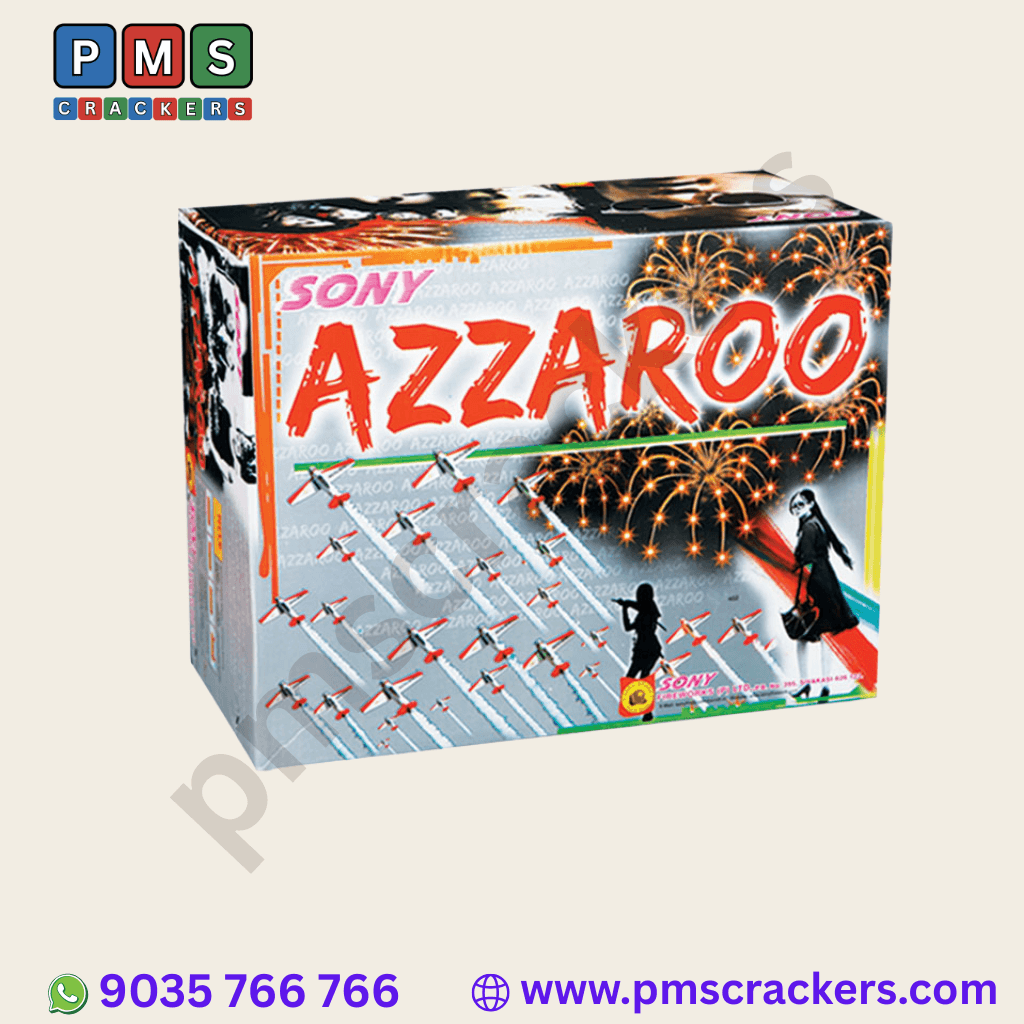 Azzaroo (40 Shot) – Silver Laser Sky Symphony | Sony Fireworks | PMS Crackers