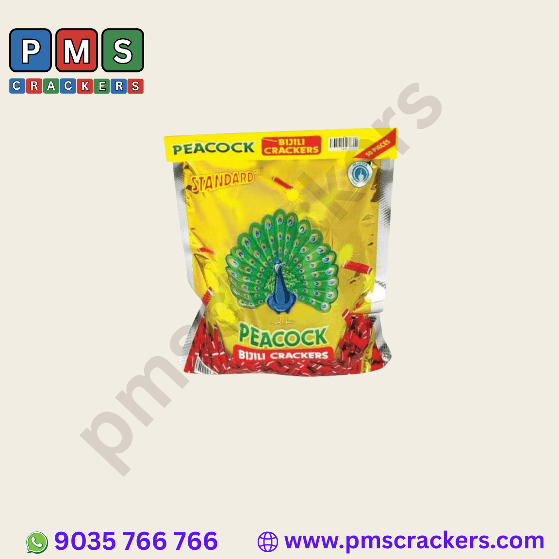 Bijili Red Crackers – 50 Pcs | Standard Fireworks
