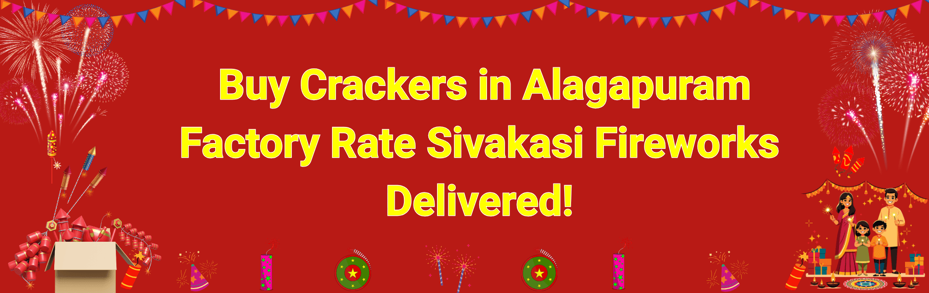 Colorful Sivakasi fireworks and Diwali crackers available for home delivery in Alagapuram