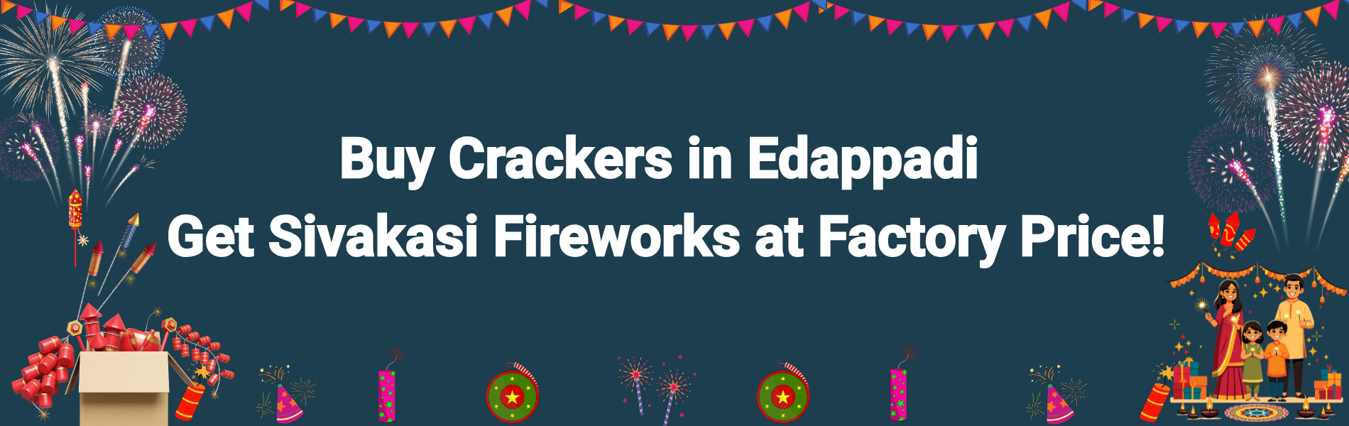 Colourful Sivakasi fireworks and crackers available for online purchase with delivery in Edappadi Tamil Nadu