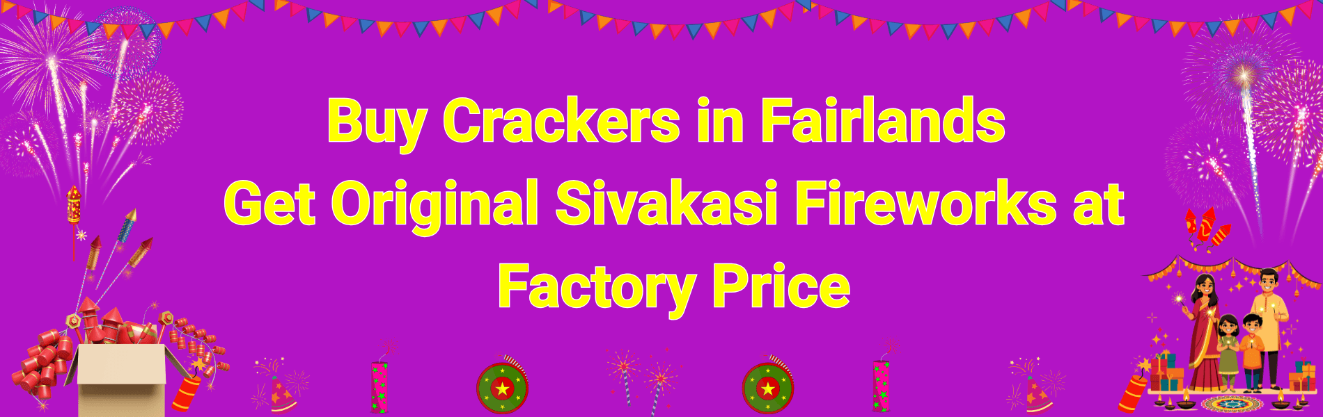 Colorful Sivakasi fireworks and Diwali crackers available for delivery in Fairlands Salem