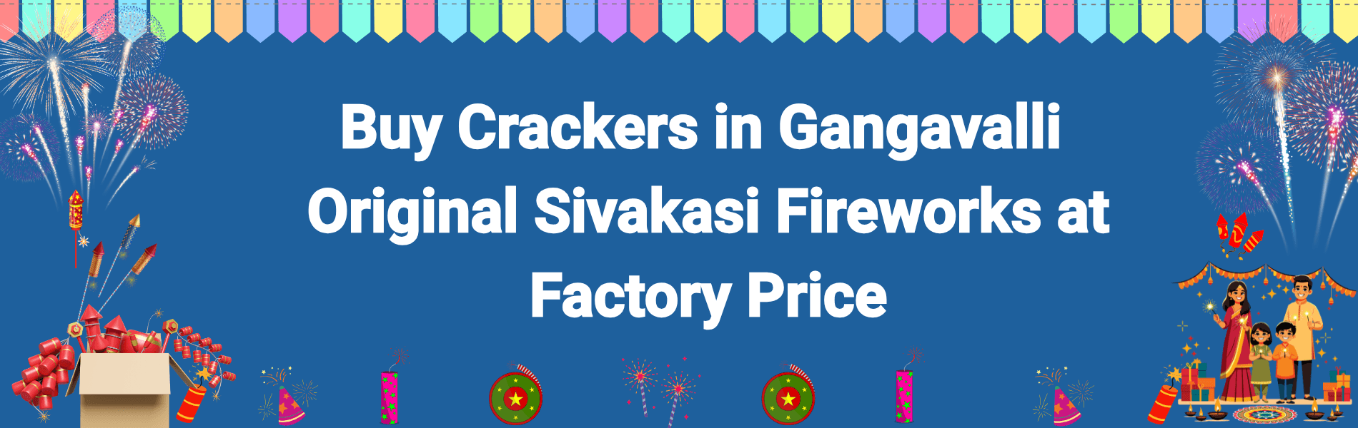 Colorful Sivakasi Diwali fireworks and crackers available for delivery in Gangavalli at factory price