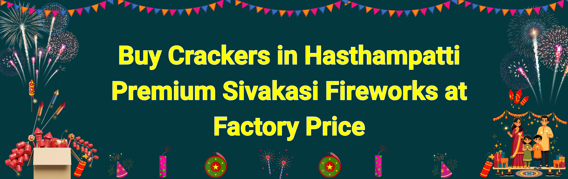 Colorful Sivakasi fireworks and Diwali crackers display available for delivery in Hasthampatti Salem