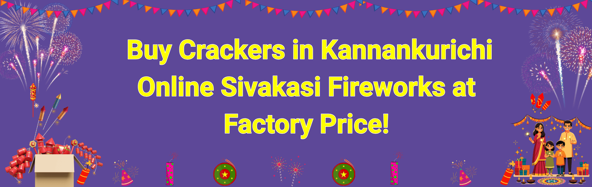 Colorful Sivakasi fireworks and Diwali crackers available for online delivery in Kannankurichi Salem