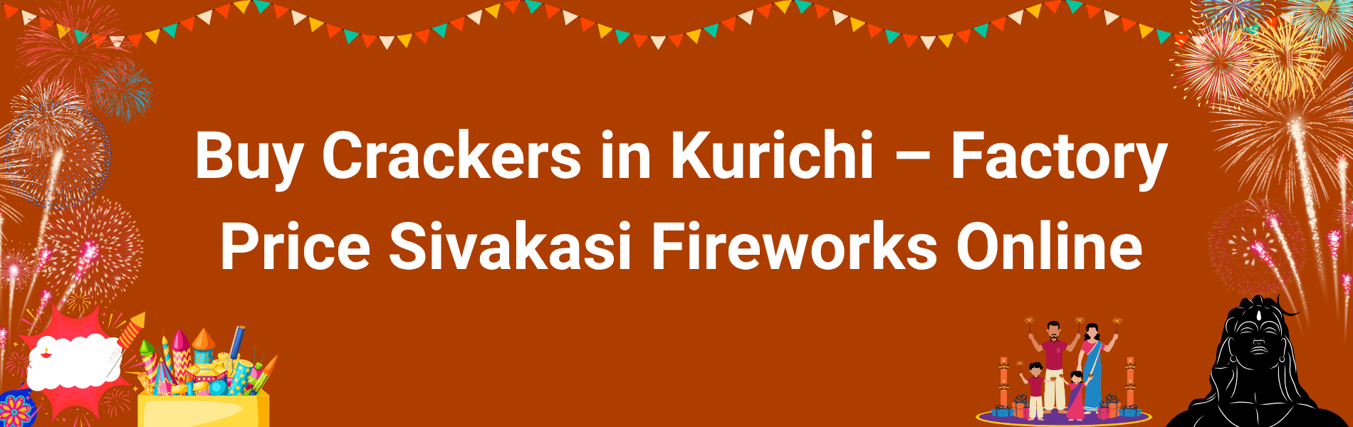 Colorful Sivakasi Diwali fireworks and crackers available for delivery in Kurichi