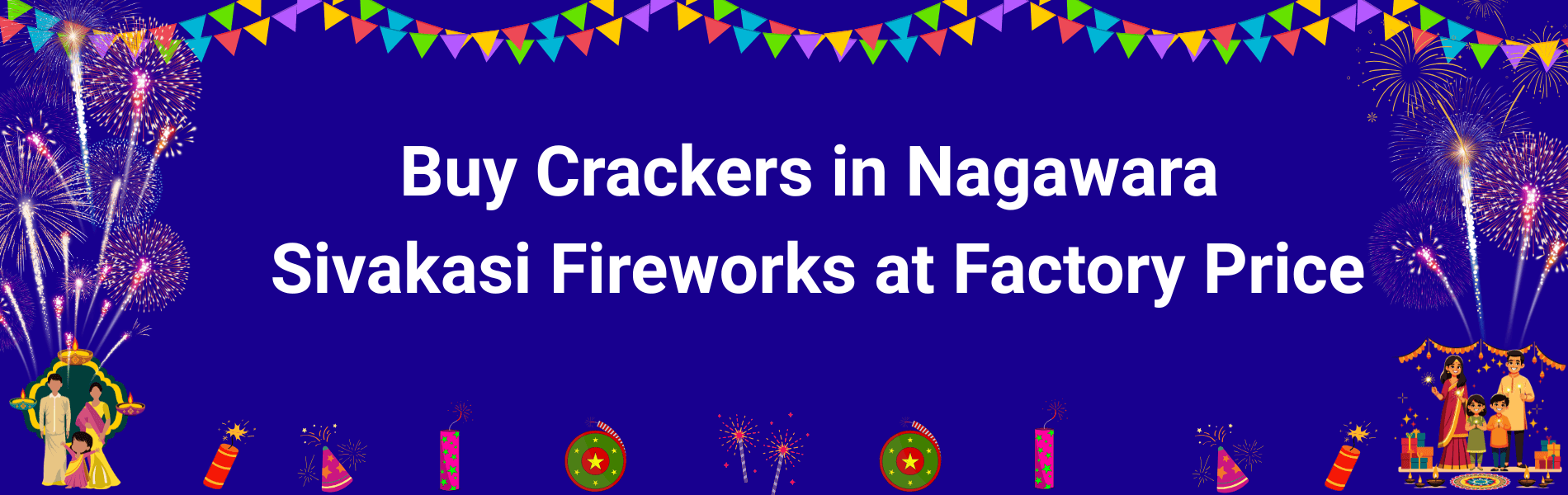 Colorful Sivakasi fireworks and Diwali crackers display available for delivery in Nagawara Bangalore