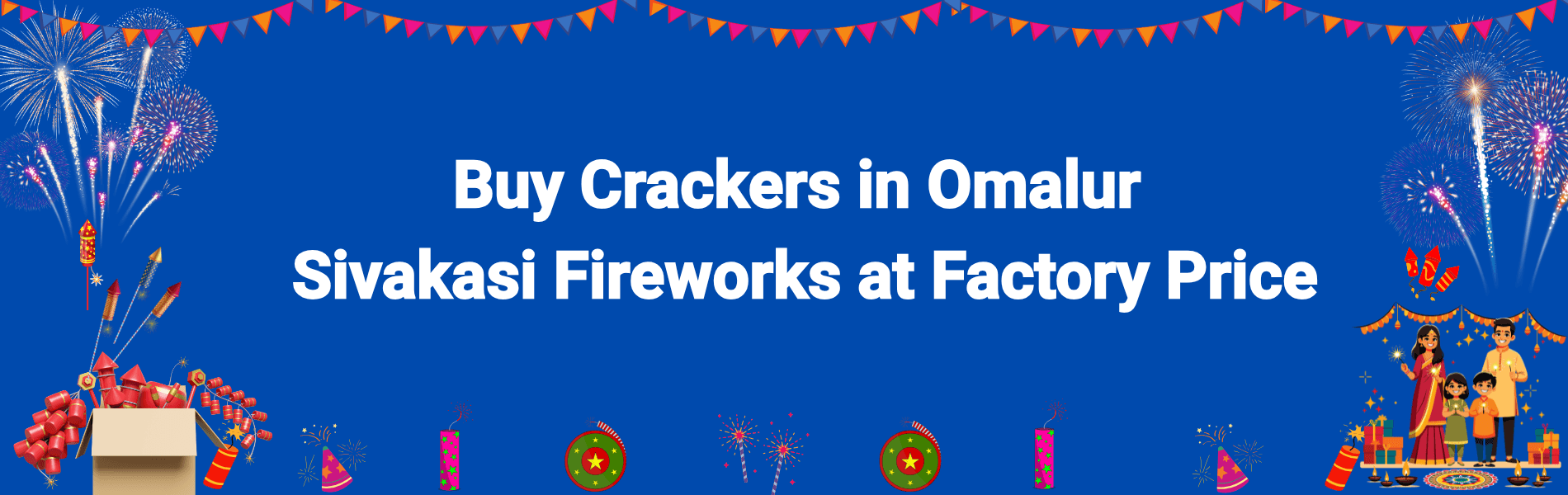 Colorful Sivakasi fireworks and Diwali crackers available for online delivery in Omalur