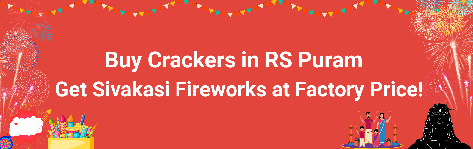 Colorful Sivakasi fireworks and Diwali crackers available for delivery in RS Puram Coimbatore