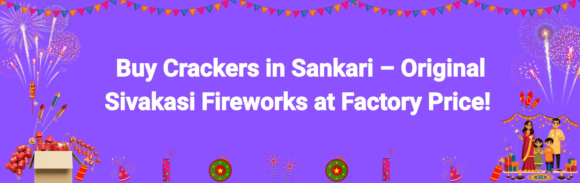 Colorful Sivakasi Diwali fireworks and crackers available for delivery in Sankari town
