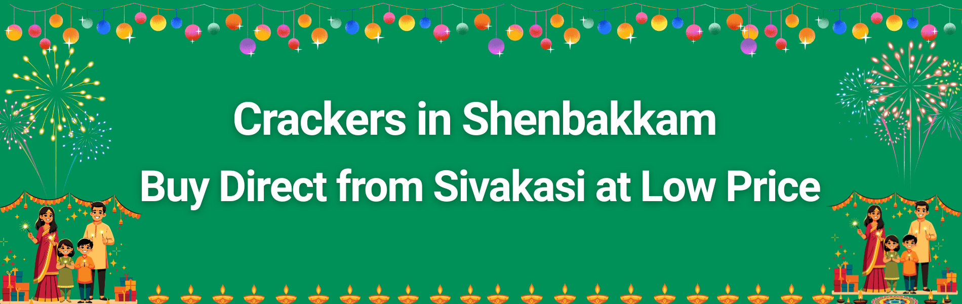 Colorful Sivakasi fireworks and sparklers available for home delivery in Shenbakkam during Diwali celebrations
