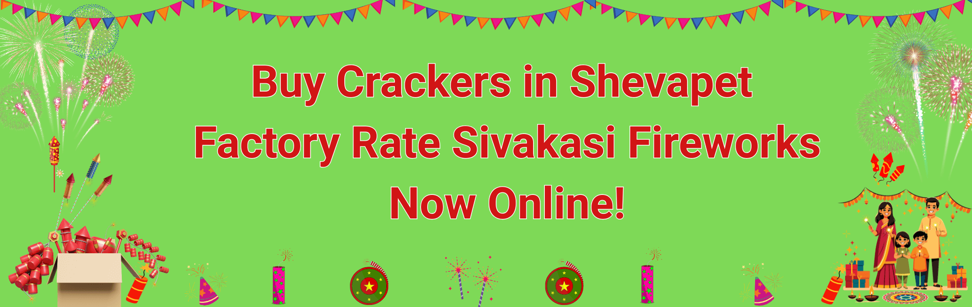 Colorful Sivakasi Diwali fireworks and crackers available for online delivery in Shevapet Salem