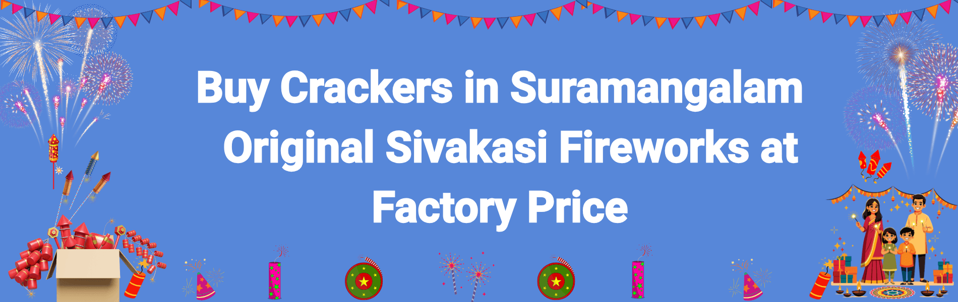 Colorful Sivakasi Diwali fireworks and crackers available for delivery in Suramangalam Salem