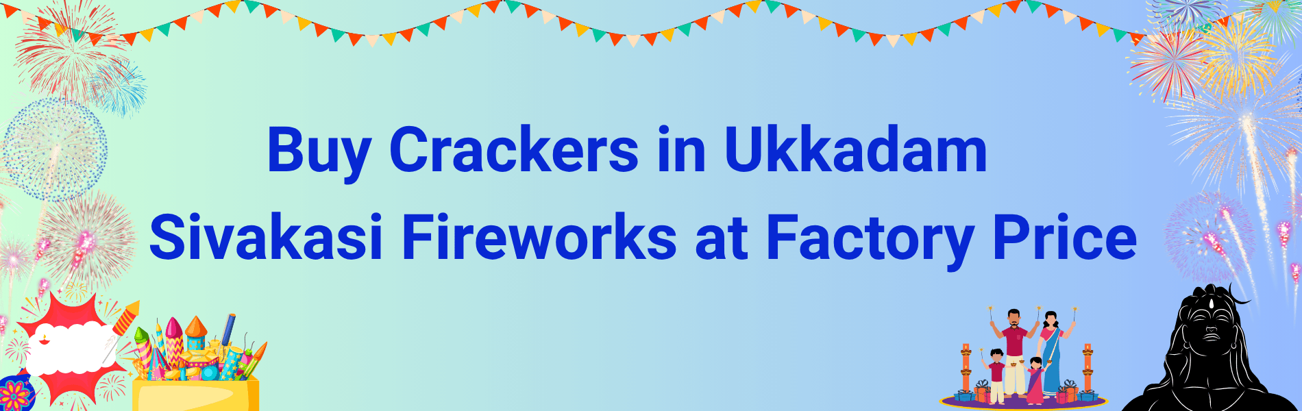Colorful Sivakasi Diwali fireworks and crackers available for delivery in Ukkadam Coimbatore