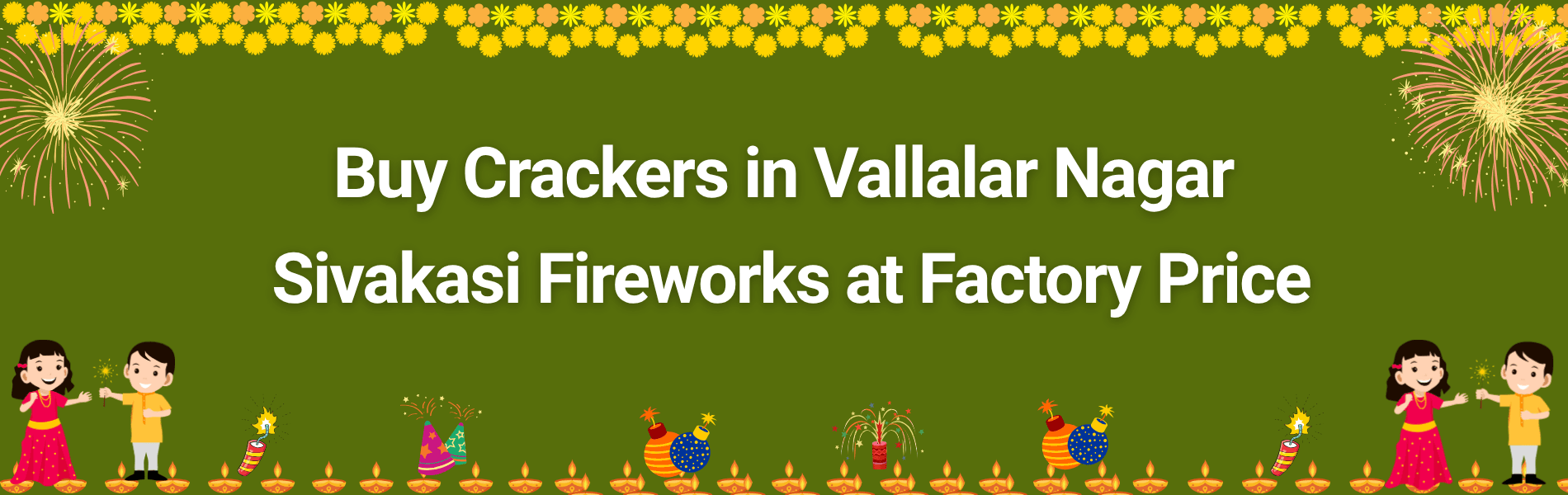 Colorful Sivakasi Diwali crackers and fireworks available for delivery in Vallalar Nagar