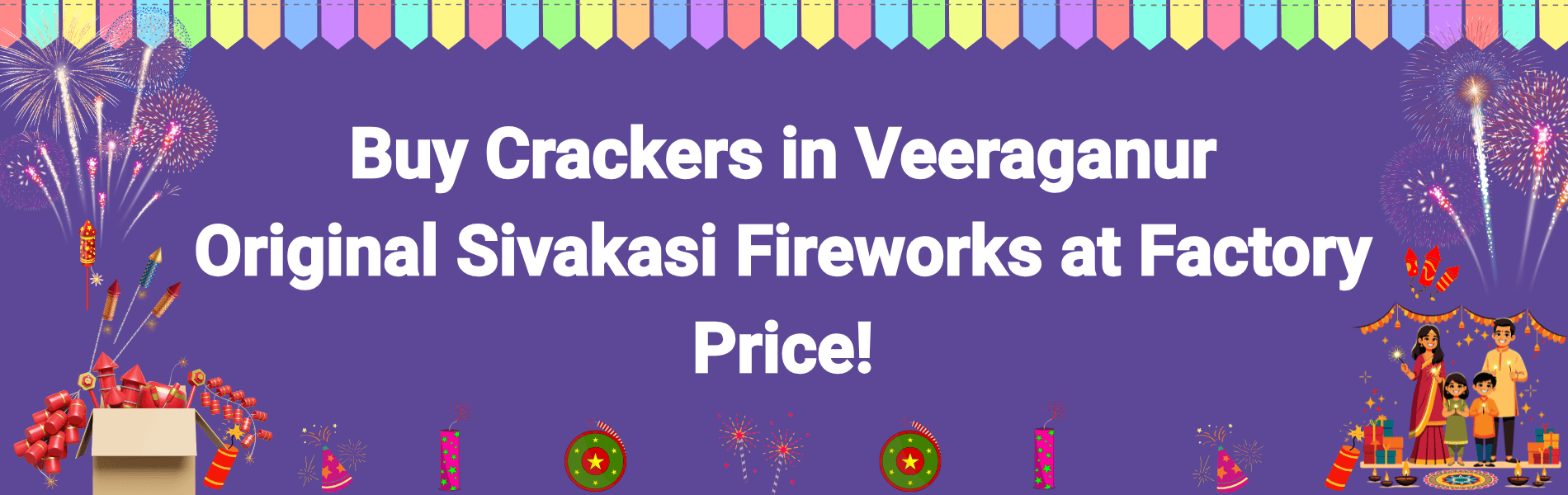 Colorful Sivakasi Diwali fireworks and crackers available for delivery in Veeraganur from PMS Crackers