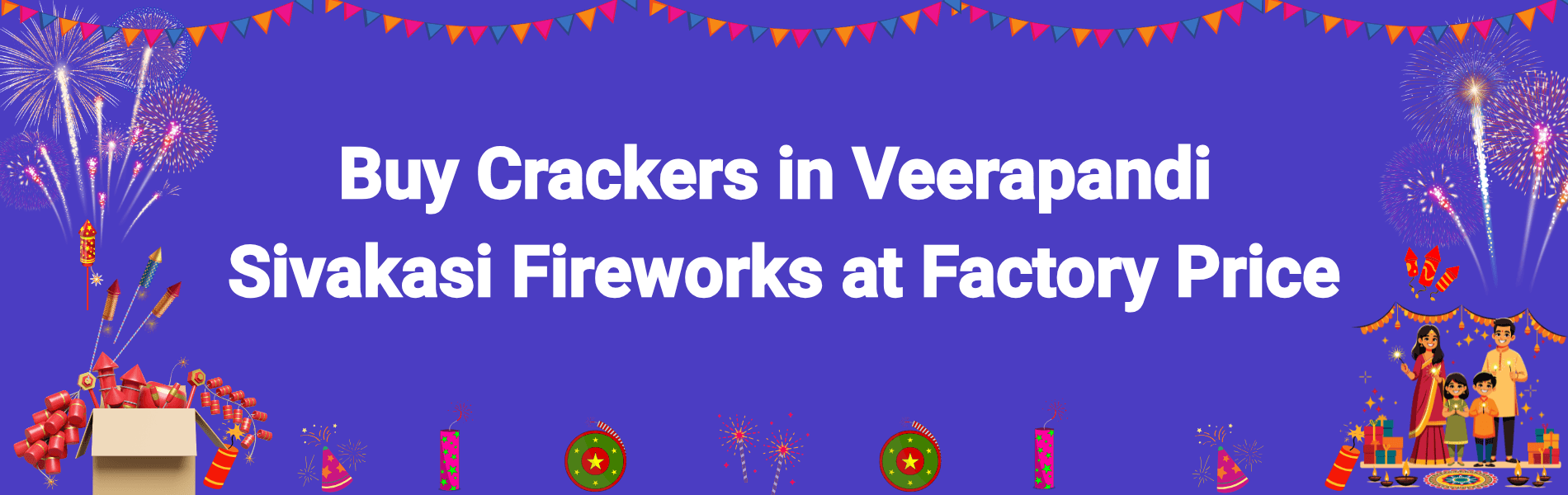 Colorful Sivakasi fireworks and crackers available for Diwali delivery in Veerapandi Salem