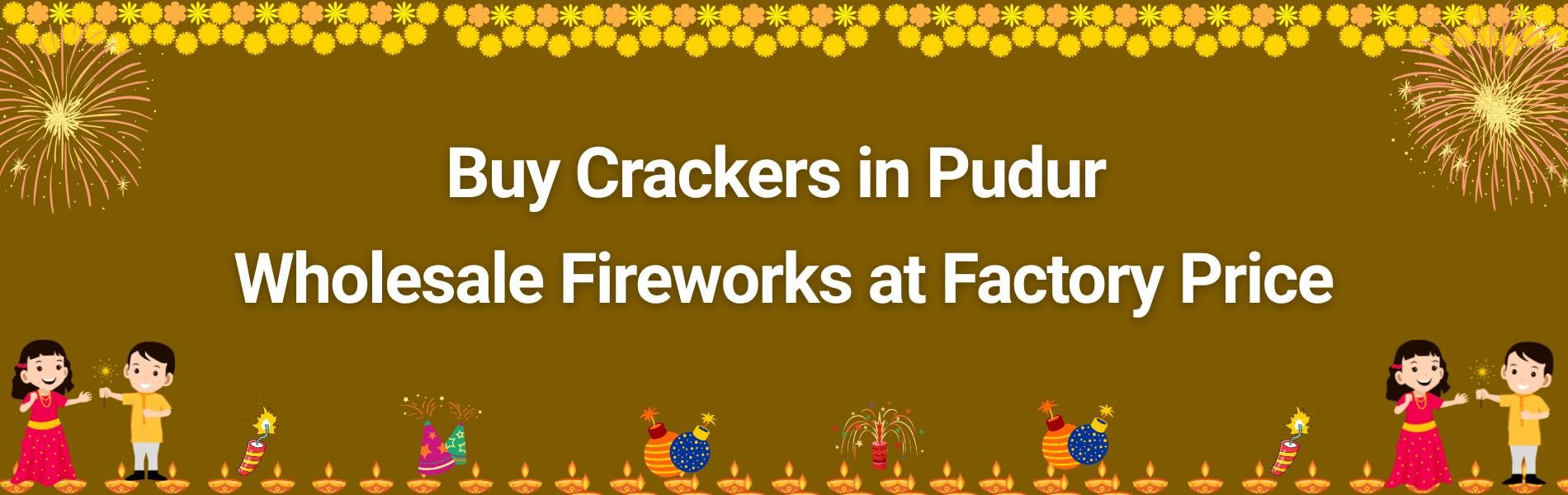 Colorful Sivakasi Diwali crackers and fireworks available for delivery in Pudur at wholesale factory price