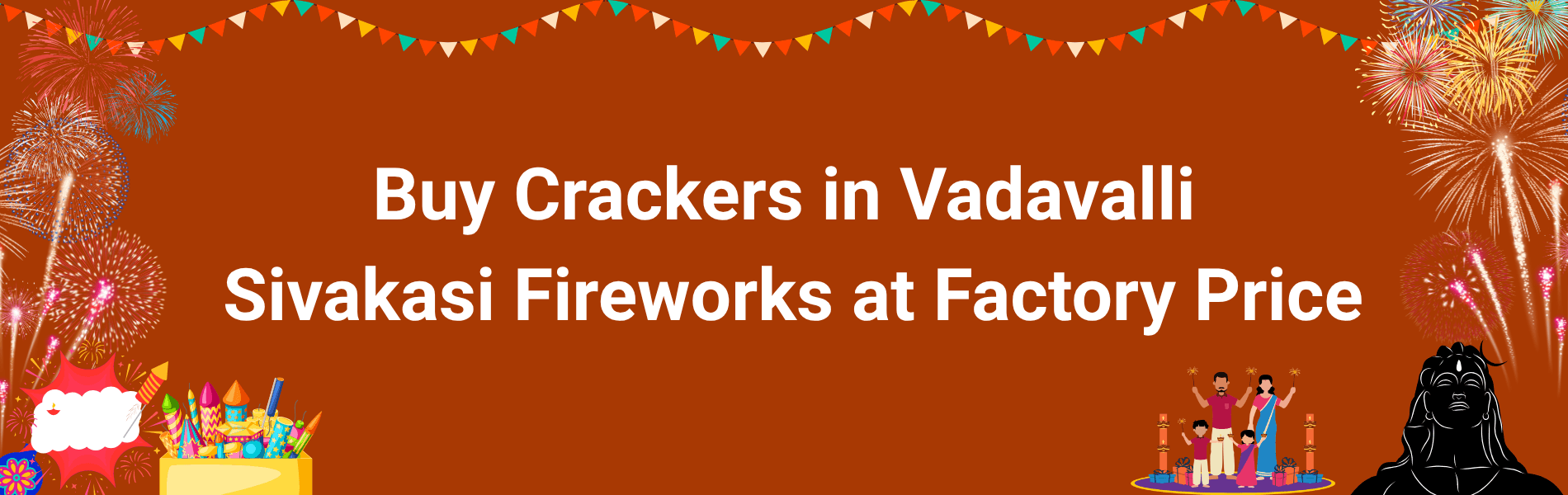 Colorful Sivakasi fireworks and Diwali crackers available at factory price for delivery in Vadavalli Coimbatore